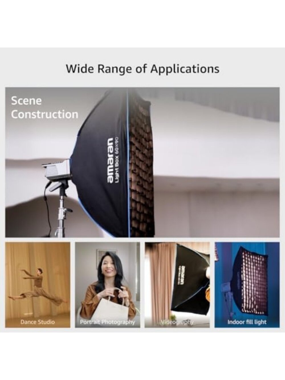 Light Box 60x90 - Soft Box, Foldable Quick-Setup, Narrow Rectangular Design - Picture 2 of 6